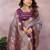 lavender handloom kalamkari silk blend with zari woven design saree with blouse
