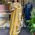 Mustard Yellow Embroidered Cotton Kurta Set with Geometric Print Dupatta