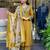 Mustard Yellow Embroidered Cotton Kurta Set with Geometric Print Dupatta