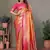 orange banarasi tissue silk blend with leheriya weaving saree with blouse