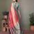 coral banarasi tissue silk blend with leheriya weaving saree with blouse