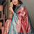 coral banarasi tissue silk blend with leheriya weaving saree with blouse
