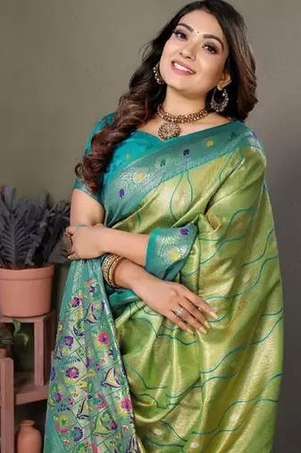 perrot banarasi tissue silk blend with leheriya weaving saree with blouse