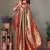 golden banarasi tissue silk blend with leheriya weaving saree with blouse