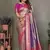 lavender banarasi tissue silk blend with leheriya weaving saree with blouse