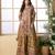 designer mustard pink ajrakh print palazzo suit set for women wedding wear