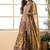 designer mustard pink ajrakh print palazzo suit set for women wedding wear