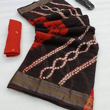 Pure soft mulmul cotton hand tie n dye shibori n bandhej print saree 5