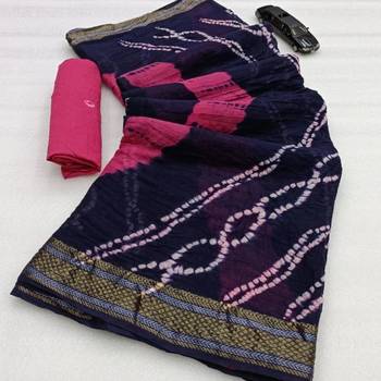 Pure soft mulmul cotton hand tie n dye shibori n bandhej print saree 5
