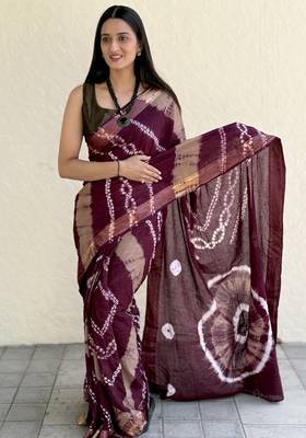 Pure soft mulmul cotton hand tie n dye shibori n bandhej print saree 4