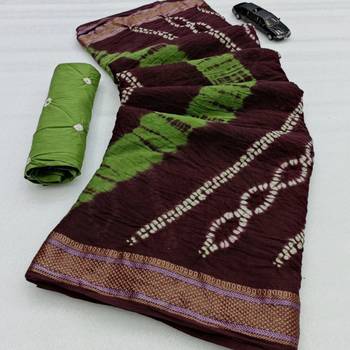 Pure soft mulmul cotton hand tie n dye shibori n bandhej print saree 5