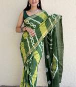 Pure soft mulmul cotton hand tie n dye shibori n bandhej print saree