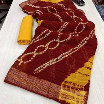 Pure soft mulmul cotton hand tie n dye shibori n bandhej print saree 5