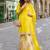 new festival wear chinon yellow salwar kameez for women