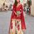 new festival wear chinon red salwar kameez for women