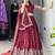 Burgundy Color  Multi Embroidery Thread  Work and Butti All Over NC Vichitraa  Lehenga Fully Stitched Blouse