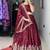 Burgundy Color  Multi Embroidery Thread  Work and Butti All Over NC Vichitraa  Lehenga Fully Stitched Blouse