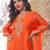 new festival wear chinon orange salwar kameez for women