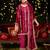 Stylee lifestyle magenta velvet embroidered dress material