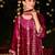 Stylee lifestyle magenta velvet embroidered dress material