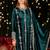 Stylee lifestyle teal velvet embroidered dress material