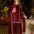 Stylee lifestyle maroon velvet embroidered dress material
