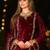 Stylee lifestyle maroon velvet embroidered dress material
