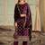 Stylee lifestyle burgundy velvet embroidered dress material