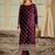 Stylee lifestyle burgundy velvet embroidered dress material