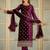 Stylee lifestyle burgundy velvet embroidered dress material