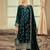 Stylee lifestyle teal velvet embroidered dress material