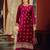 Stylee lifestyle magenta velvet embroidered dress material
