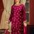 Stylee lifestyle magenta velvet embroidered dress material