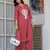 Floral embroidered pink v neck cotton kurta & trouser