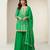 beautiful green chinon palazzo suit with bandhani print for women