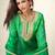 beautiful green chinon palazzo suit with bandhani print for women