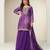 beautiful purple chinon palazzo suit with bandhani print for women