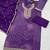 beautiful purple chinon palazzo suit with bandhani print for women