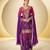 party wear chinon palazzo suit for women with print embroidery work purple