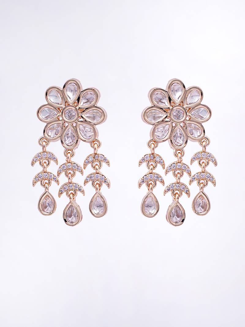 Women siddhi polki extended dangle earrings