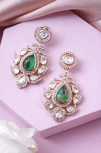 Women premium diamond stud earrings