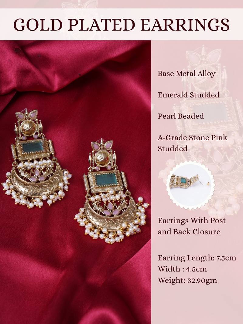 Women silver finish replica earrings with dangle design