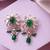 Women stylish party wear earrings with designer floral kundan polki earrings