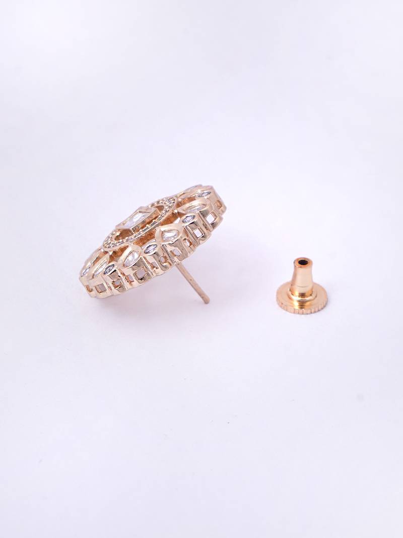 Women delicate rose gold finish earrings