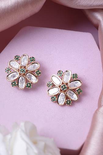 Women premium quality rose gold-plated finish earring