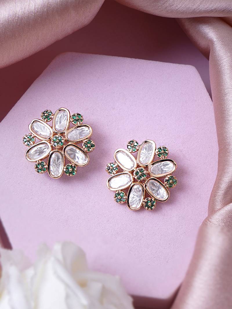 Women premium quality rose gold-plated finish earring