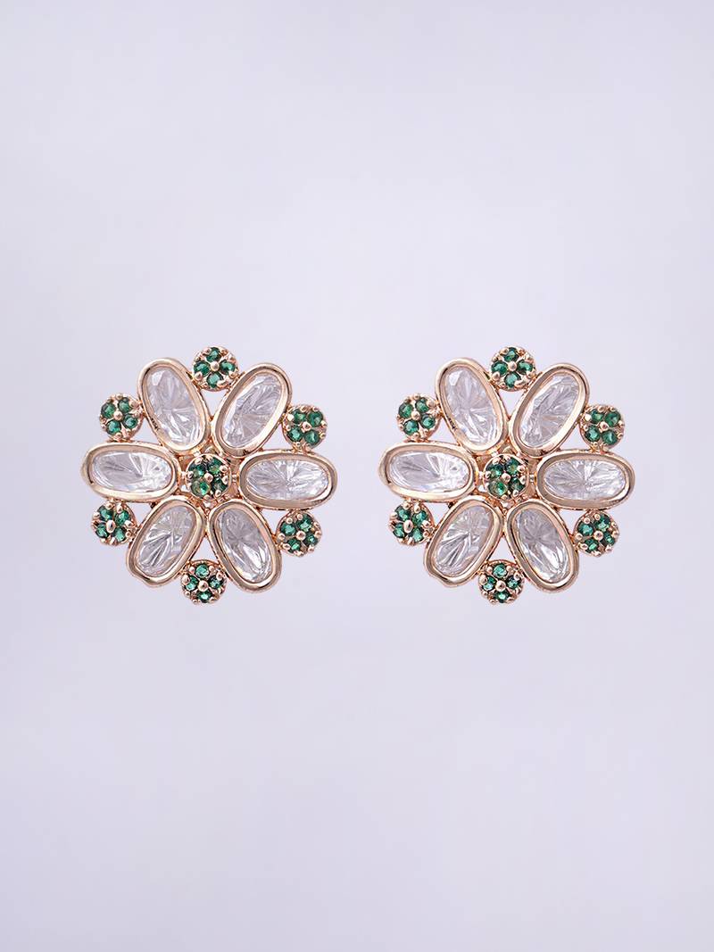 Women premium quality rose gold-plated finish earring