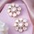 Women elegant mini flower polki stud earrings with gold plating