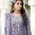 Lavender color embroideried faux georgette semi stitched salwar suit