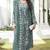 Dark-sea-green color embroideried faux georgette semi stitched salwar suit